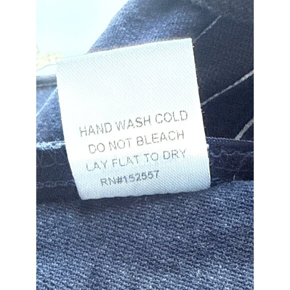 Polagram Overalls Womens L Blue Striped Wide Leg Cotton Culotte Lagenlook Style - Picture 6 of 15